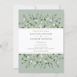 Convites Sage Verde Eucalipto Casamento Tudo Em Um