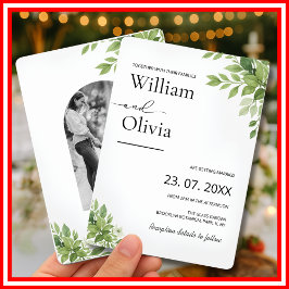 Convites Sage Verde Fotografia de Eucalipto Verde Casamento