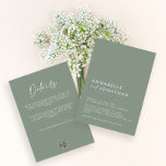 Convites Sage verde Mínimo Detalhes de Casamento Simples Có<br><div class="desc">Simples e elegante casamento verde,  detalhes e convite para código QR. Uma coleção moderna.</div>