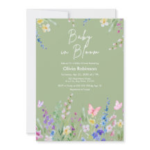 Sage Verde Primavera Bebê em Flor Baby Shower