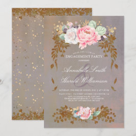 Convites Sage Violet Dourado Blush | FESTA DE NOIVADO