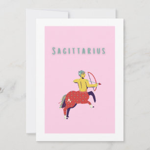 Convites Sagitário Rosa, zodíaco, signo estelar