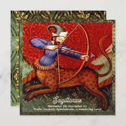 Convites Sagittarius Horoscópio Zodiac Arte Medieval Aniver