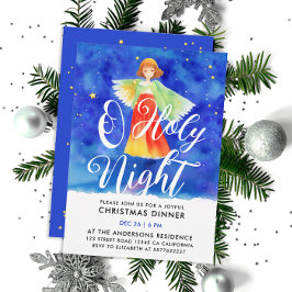 Convites Sagrada Bênção do Anjo Guardião Natal em Aquarela