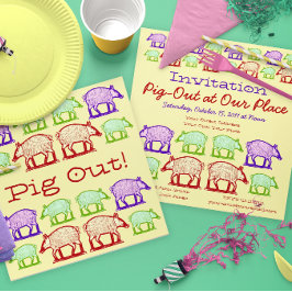 Convites Saia em nosso lugar - Partido do CHURRASCO