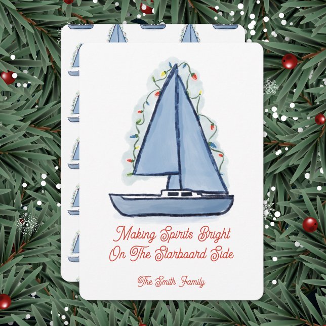 Convites Sailboat Christmas Card (Criador carregado)
