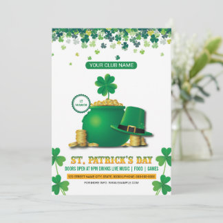 Convites Saint Patricks Day Party Invitation