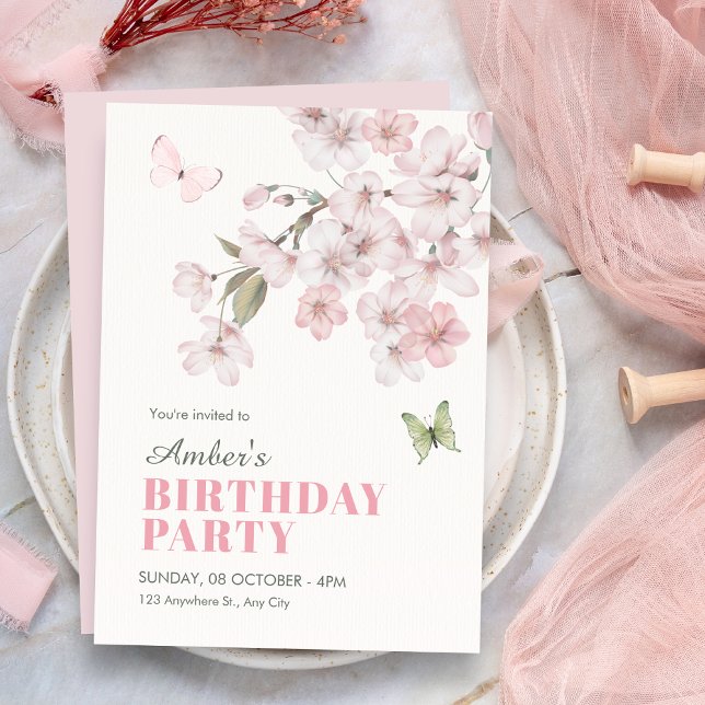 Convites Sakura flowers bloom birthday (Criador carregado)