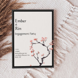 Convites Sakura Mountain | Festa de noivado de fronteira ca