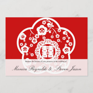Convites Sakura oriental que wedding o invitatio dobro da