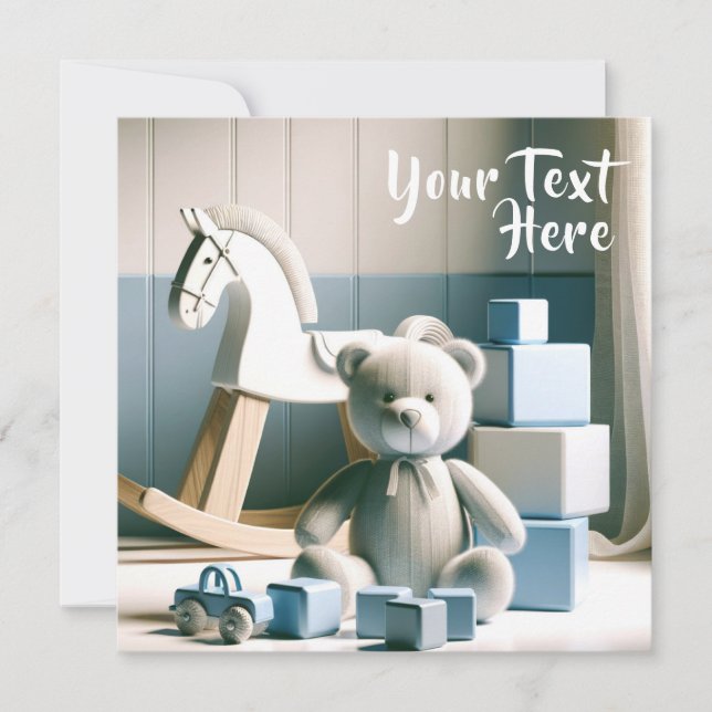 Convites Sala de Crianças Encantadas com Brinquedos (Frente)