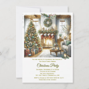 Convites Sala de Estar e Árvore de Natal Festa