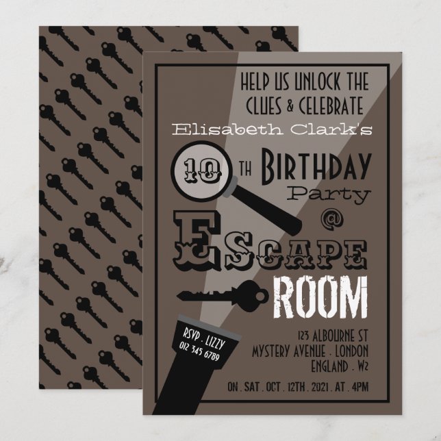 Convites Sala de evacuação, Festa de aniversário Na moda (Frente/Verso)