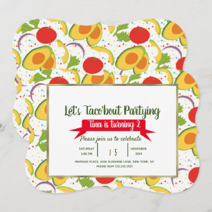 Convites Salada Taco Bout Festa de Taco Aniversário Qualque