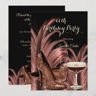 Convites Salão de Festas de Aniversário Exótico Espresso Ma
