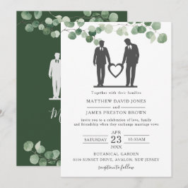 Convites Salas de Casamento de Gay de Eucalyptus Greenery M