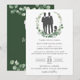 Convites Salas de Casamento de Gay de Eucalyptus Greenery M