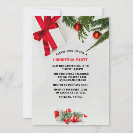 Convites Salas de Natal Elegantes, Vermelho, Festa de Natal