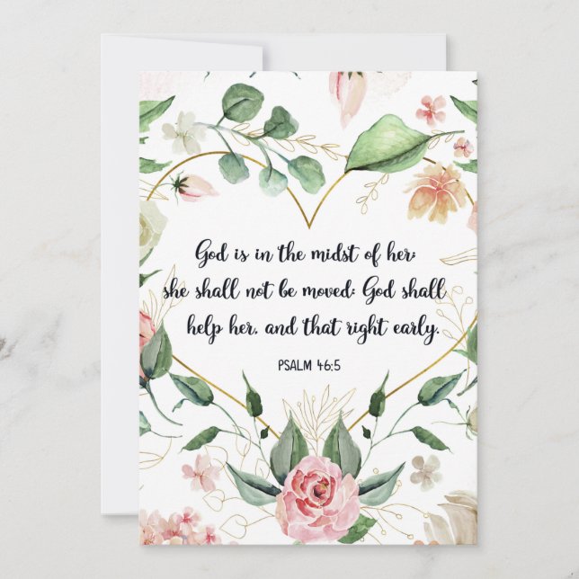 Convites Salmo 46:5, Deus Está Dentro Dela, Arte Escritural (Frente)