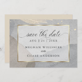 Convites Salpico de Aquarela Terrosa em Pedra de Granito