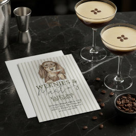 Convites Salsichas Desenhadas à Mão e Dachshund Martinis