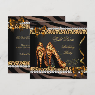 Convites Saltadora Divã Leopardo Zebra Saltos Altos Festa d
