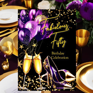 Convites Saltitante Lantejoulas Roxo Dourado Salto Alto Cha