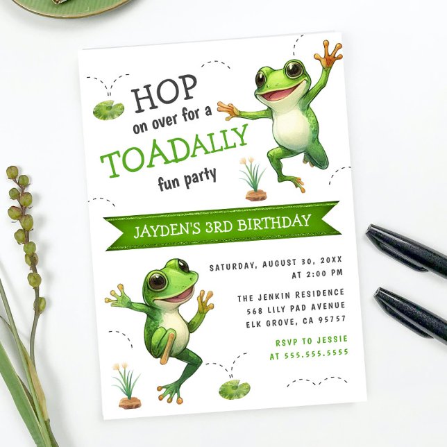 Convites Salto De Aquarela Cuta Sobre O Sapo Qualquer Anive (Criador carregado)