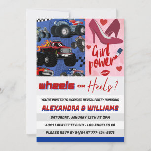 Convites Salto ou sexo de rodas revelam azul-rosa-convite