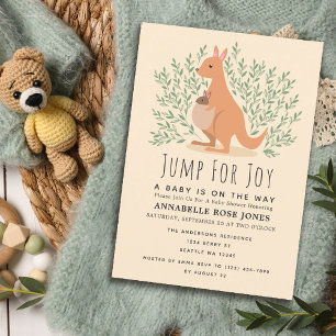 Convites Salto Para Joy Cute Kangaroo Baby