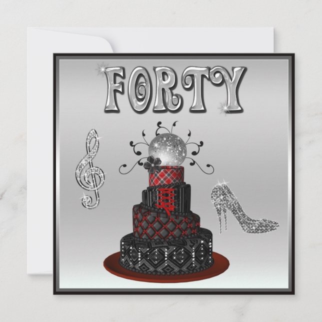 Convites Saltos altos da faísca do bolo da diva do disco do (Frente)