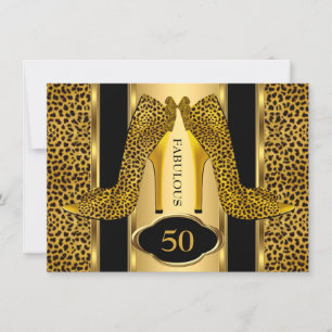 Convites Saltos Altos Fabulosos 50 Leopardo Dourado Chita F