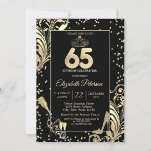 Convites Saltos Brilhantes Tiara Diamantes Espirais 65º Ani