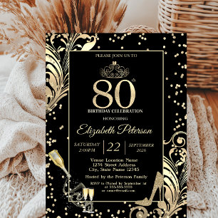 Convites Saltos Brilhantes Tiara Diamantes Espirais 80º Ani