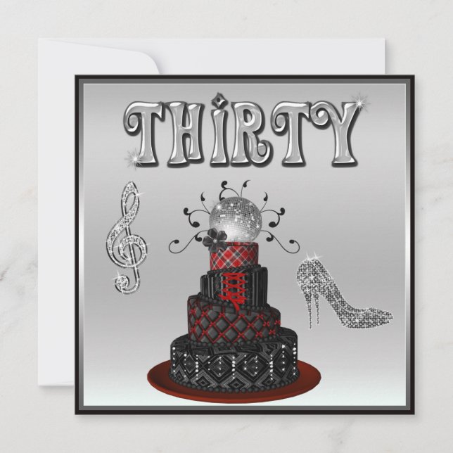 Convites Saltos da faísca do bolo da diva do disco do (Frente)