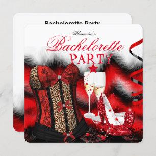 Convites Saltos de Champanhe Vermelho de Pena de Bacheloret