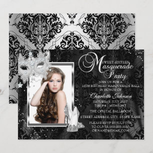 Convites Saltos Máscara Elegante Mascarada Foto Sweet 16