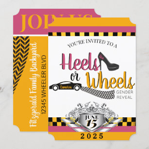 Convites Saltos ou Rodas {Carro} Revelação de Gênero Ros