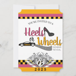 Convites Saltos ou Rodas {Carro} Revelação de Gênero Rosa e