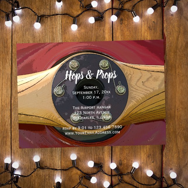 Convites Saltos propulsores de avião e Props Hangar Party (Criador carregado)