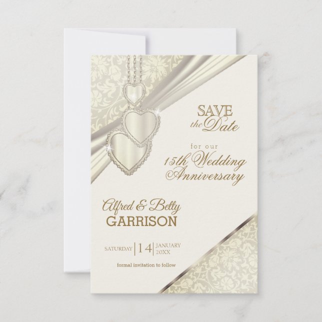 Convites Salvar a data - Aniversário do Creme de marfim (Frente)