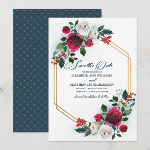 Convites Salvar a data. Casamento empoeirado da flor do
