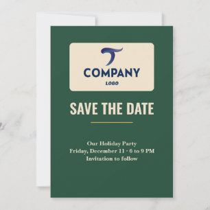 Convites Salvar a Data da Festa de Fim de Ano com Logotipo 