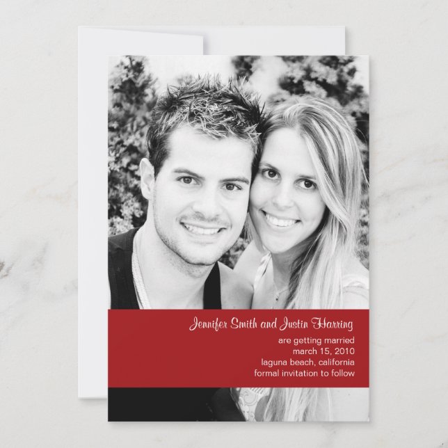 Convites Salvar a Data de Foto de Framboesa (Frente)