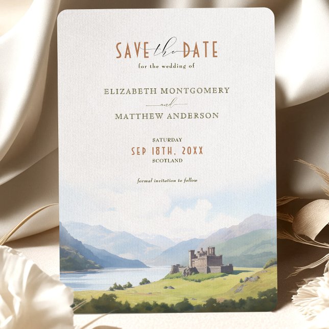 Convites Salvar A Data Destino das Terras Altas da SCOTLAND (Criador carregado)