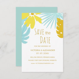 Convites Salvar a data do casamento botânico tropical