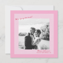 Convites Salvar a data do casamento com foto rosa