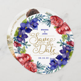 Convites Salvar a data | Felicidade Aquarela Floral