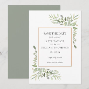 Convites Salvar a Data Geométrico Água-Marinha Geométrico