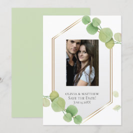 Convites Salvar a data | Modern Springtime Eucalyptus